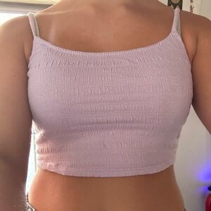Lavender Smocked Crop Top